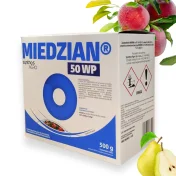 MIEDZIAN 50 WP 0,5 KG Środek grzybobójczy Fungicyd z miedzią oprysk do sadu