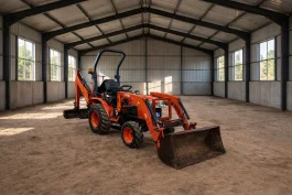ROLNICZY TRAKTOR Kubota B2530 – ciągnik z ładowaczem czołowym i koparką