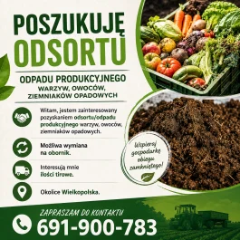 Odsort/odpad produkcyjny warzywa, owoce, ziemniaki odpadowe