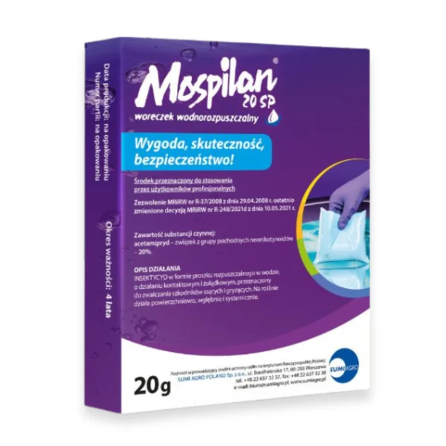 MOSPILAN 20 SP 20G INSEKTYCYD ŚRODEK OWADOBÓJCZY NA MSZYCĘ ĆMĘ