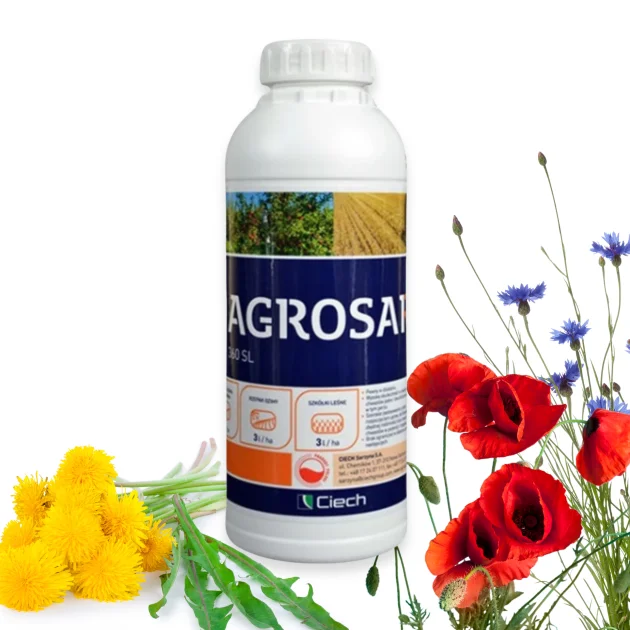 Środek na chwasty AGROSAR 360 SL 1L glifosat herbicyd wypala chwasty