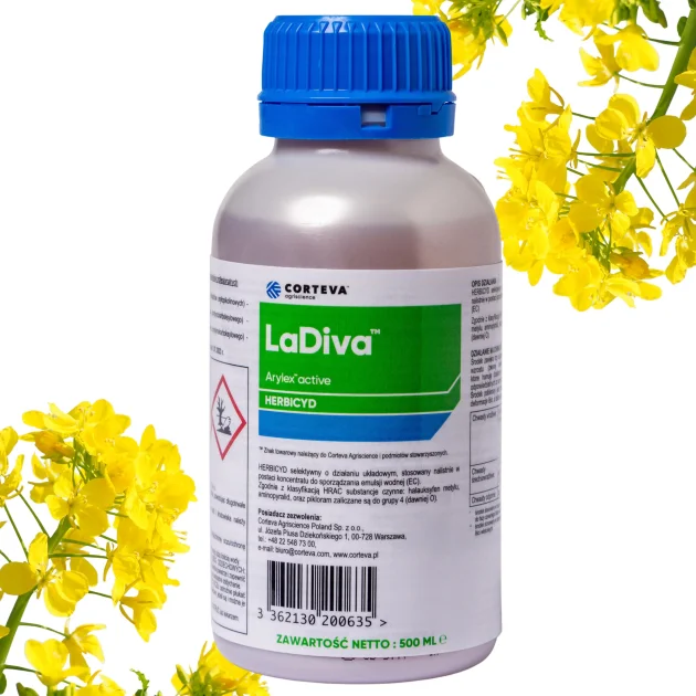 Środek na chwasty LADIVA 0,5L Herbicyd Jesienny Chwasty dwuliscienne rzepak